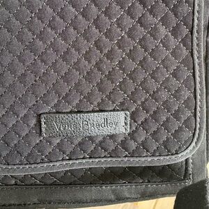 Vera Bradley Quilted Black Messenger Bag- Great for day & night. 7” W X 7” L X